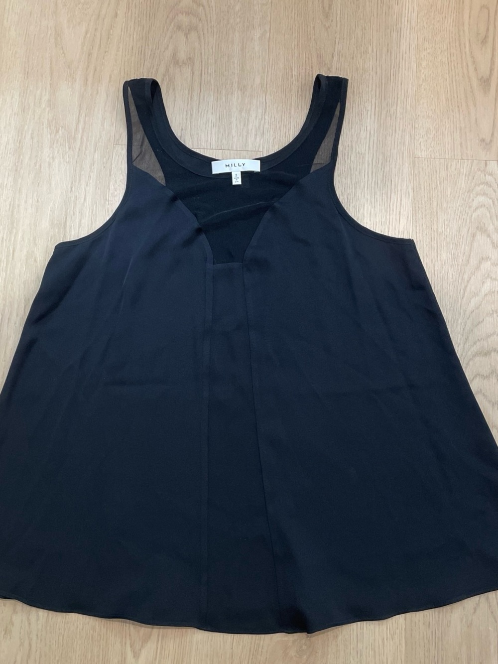 Milly Black Mesh-Yoke Scoop Tank